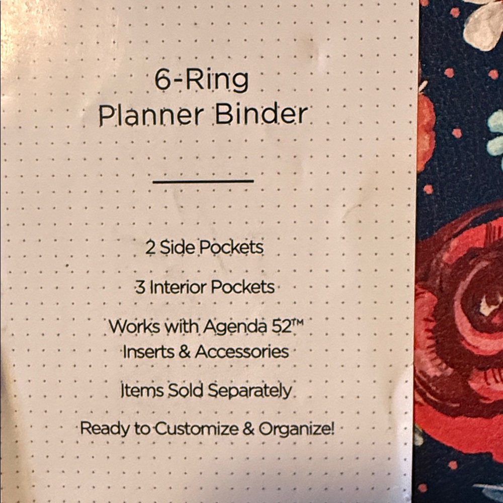 The Paper Studio Floral Agenda Planner - Navy with Red & Cream Accents - Picture 5 of 9
